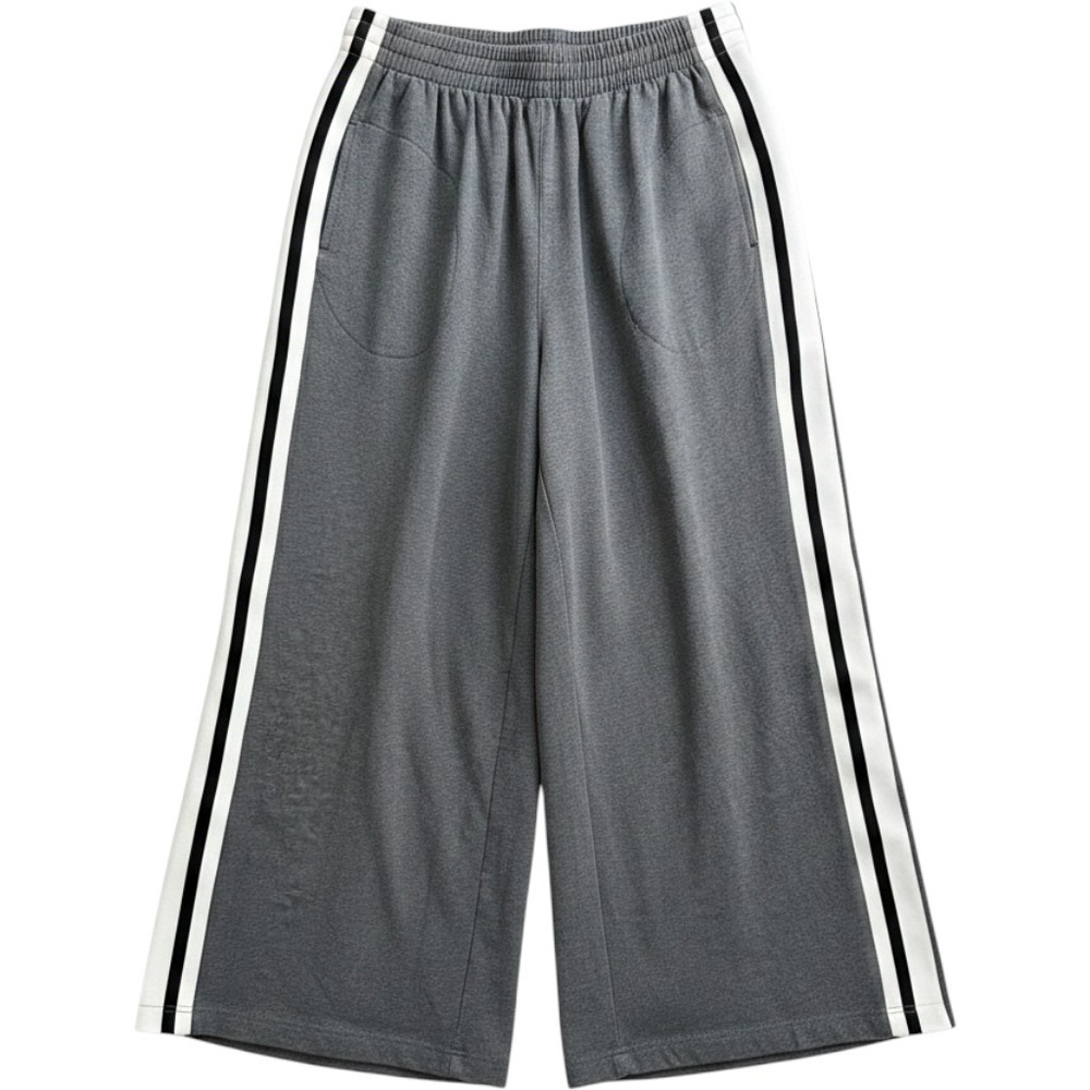 Norma Kamali Gray Side Stripe Elephant Leg Sweatpants Size S/32 Athleisure‎ Wide